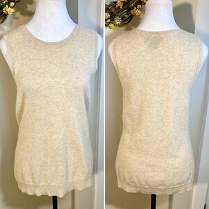 C by BLOOMINGDALES 100% Cashmere Scoop Neck Tank in Oatmeal Women’s Large